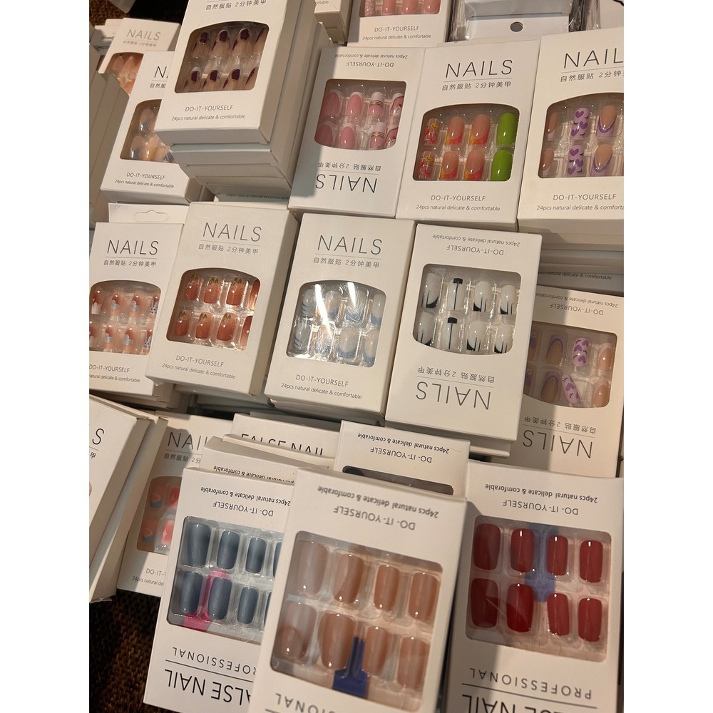 Bundle 10 singular Of 24pc Press On Nails Nail Tips Professional DIY Multi Set - Picture 3 of 15